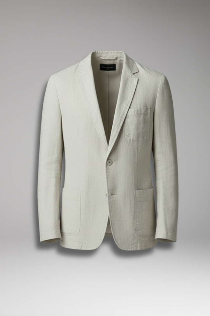 Men's Blazer Jacket with Button Closure and Front Pockets