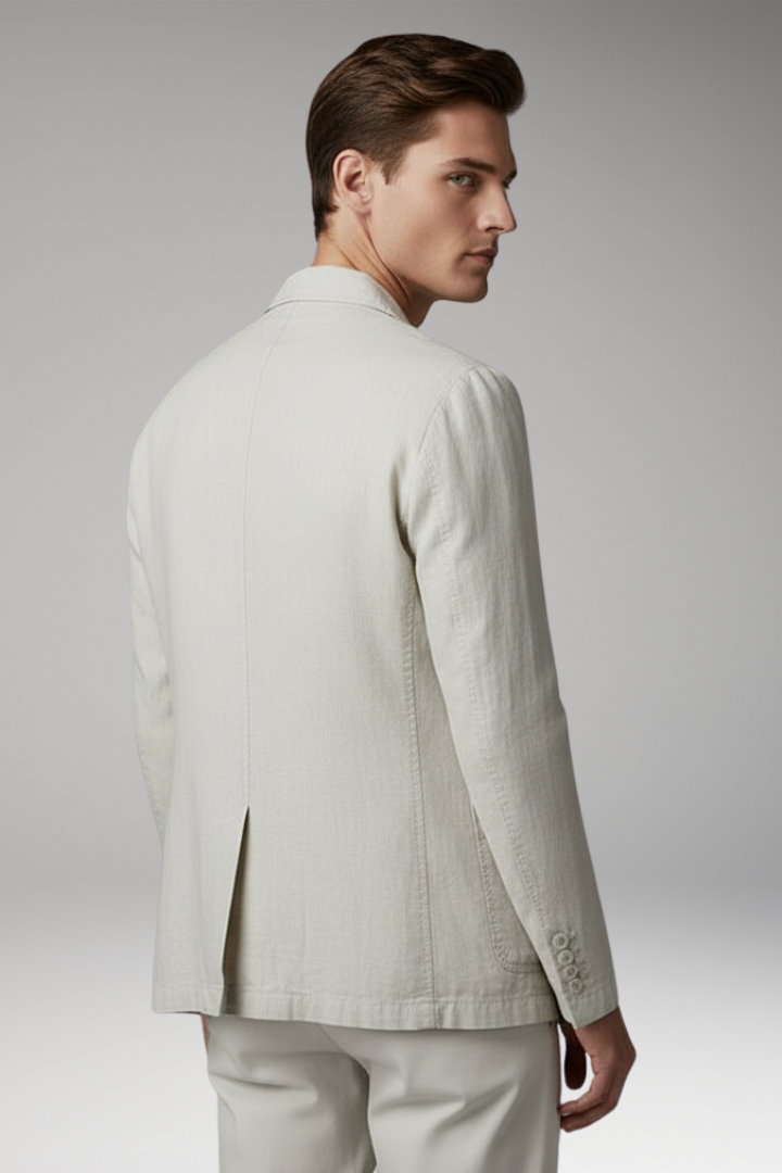 Men's Blazer Jacket with Button Closure and Front Pockets