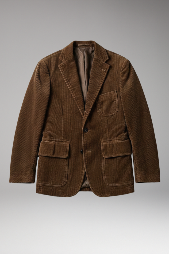 Men's Blazer with Notch Lapel and Buttons