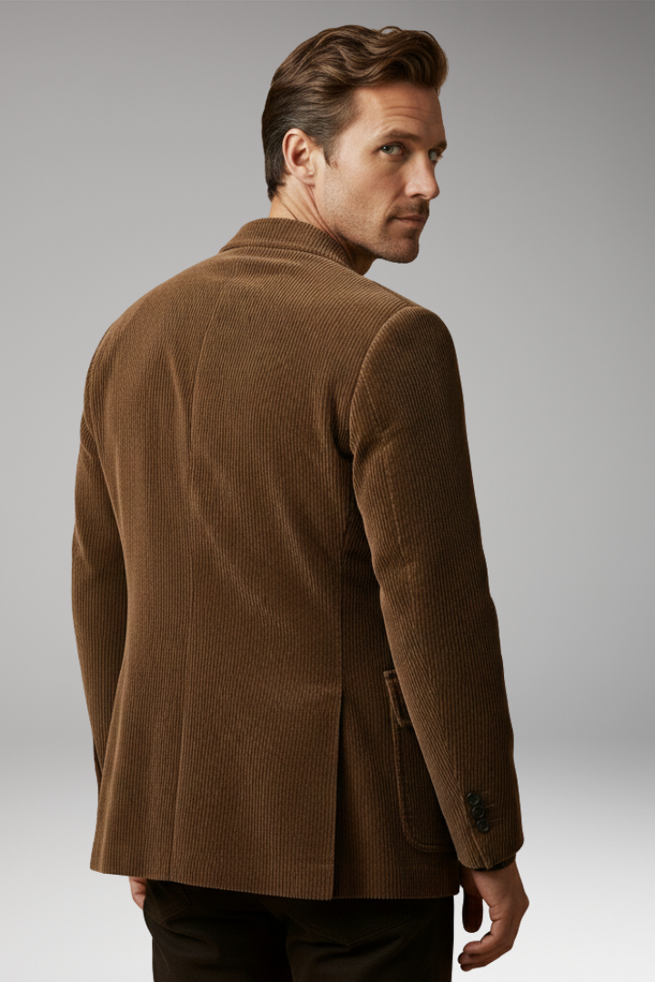 Men's Blazer with Notch Lapel and Buttons