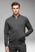 Men's Bomber Jacket with High Closing Collar