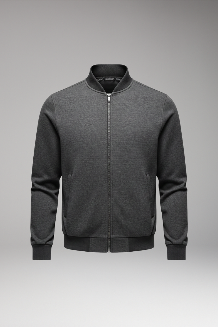 Men's Bomber Jacket with High Closing Collar
