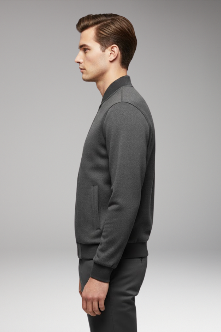 Men's Bomber Jacket with High Closing Collar