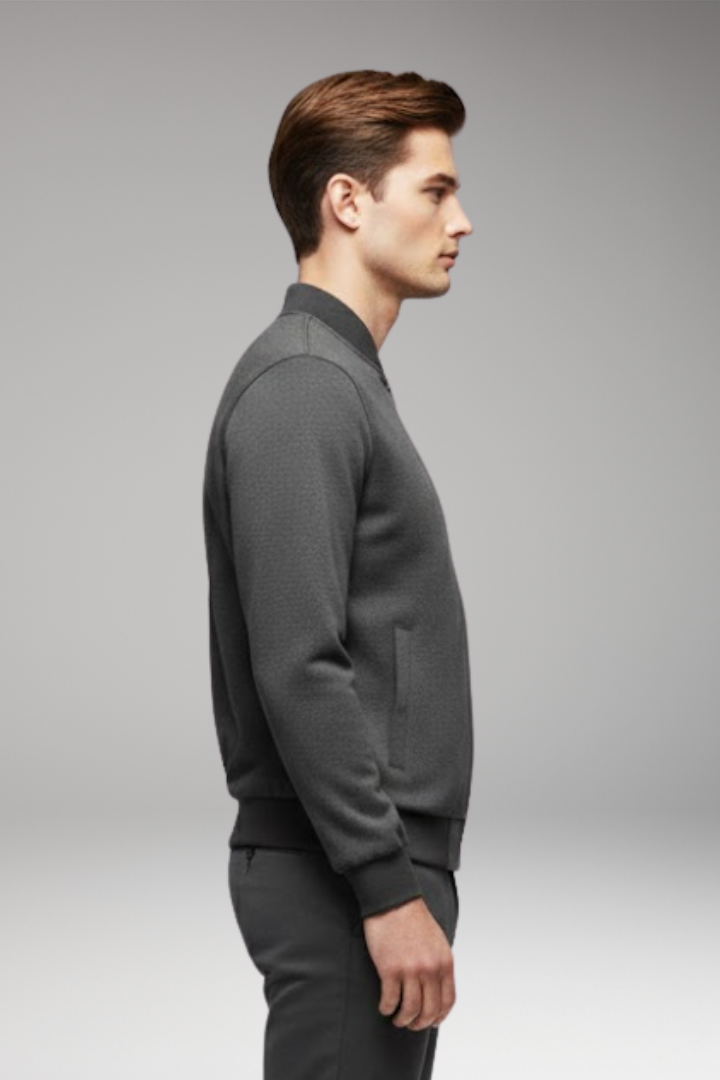 Men's Bomber Jacket with High Closing Collar