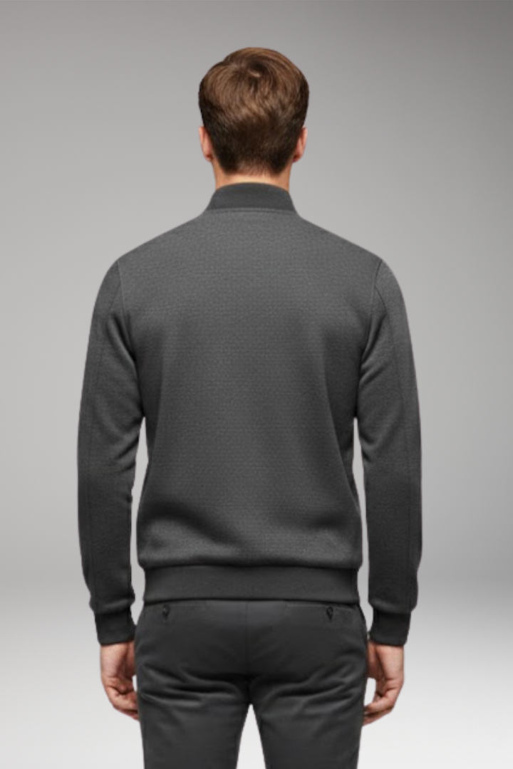 Men's Bomber Jacket with High Closing Collar