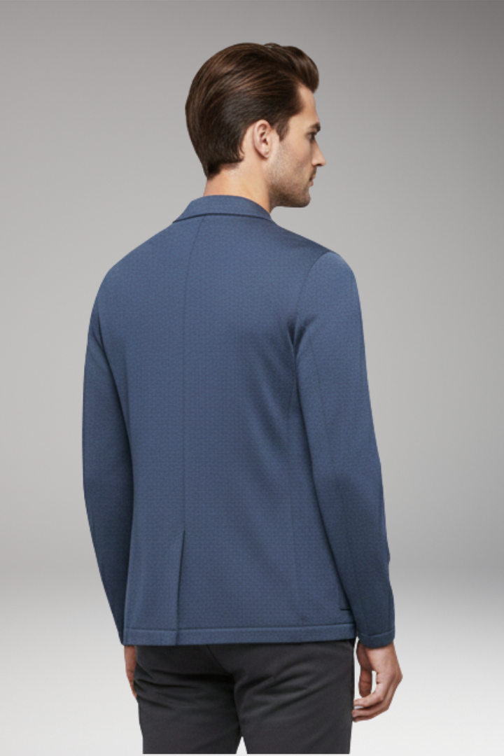 Men's Cardigan Blazer with Notched Collar and Button Closure