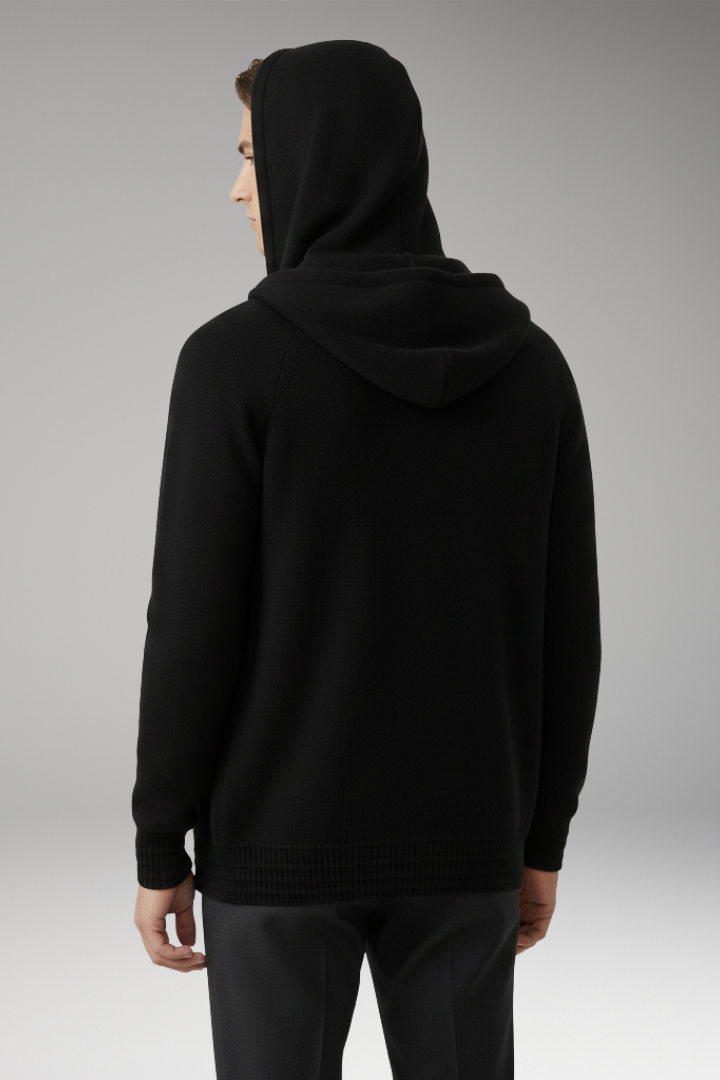 Men's Cardigan Jacket with Hood and Full Sleeves