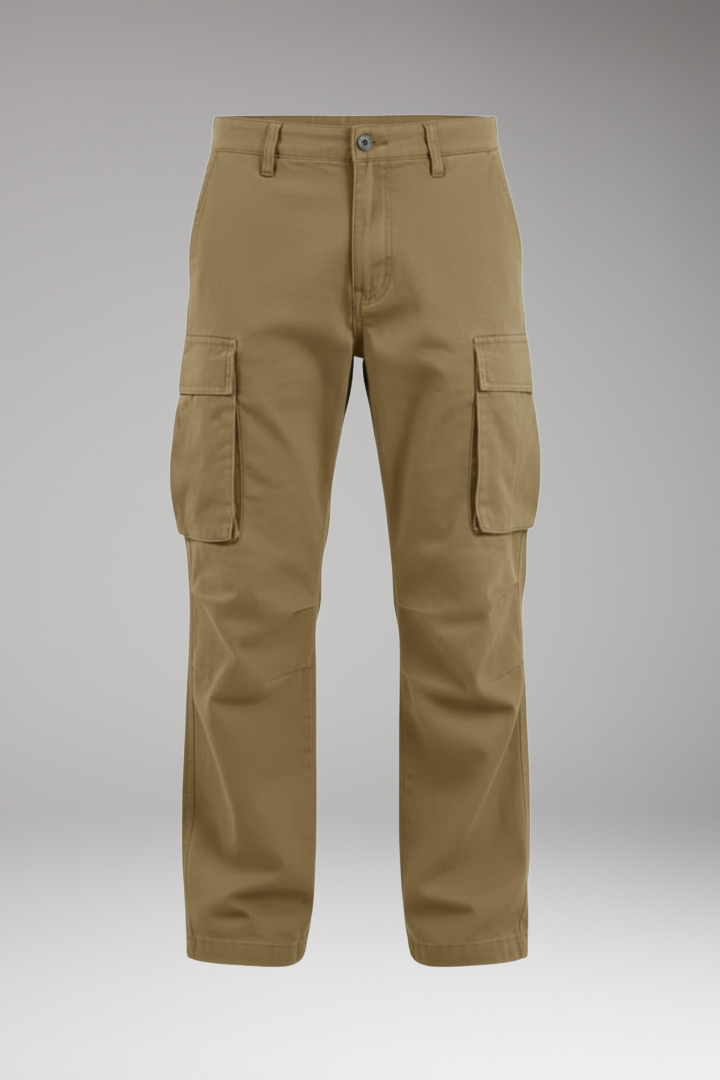 Men's Cargo Pants with Wide Legs and Pocket Design