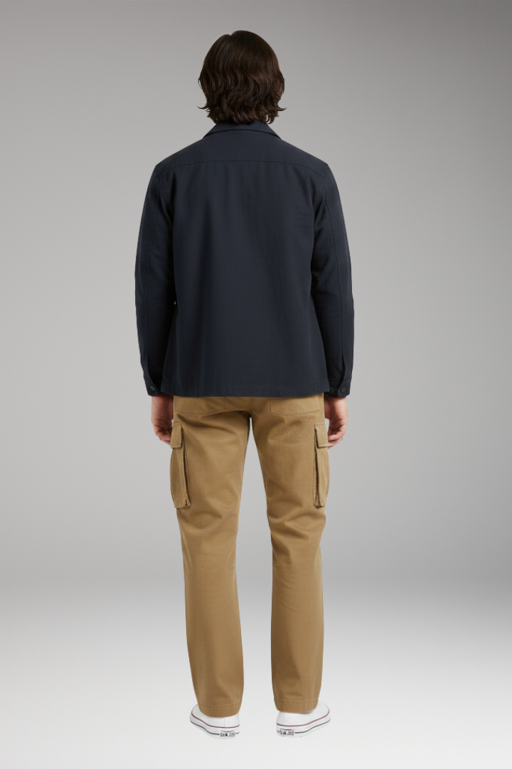 Men's Cargo Pants with Wide Legs and Pocket Design