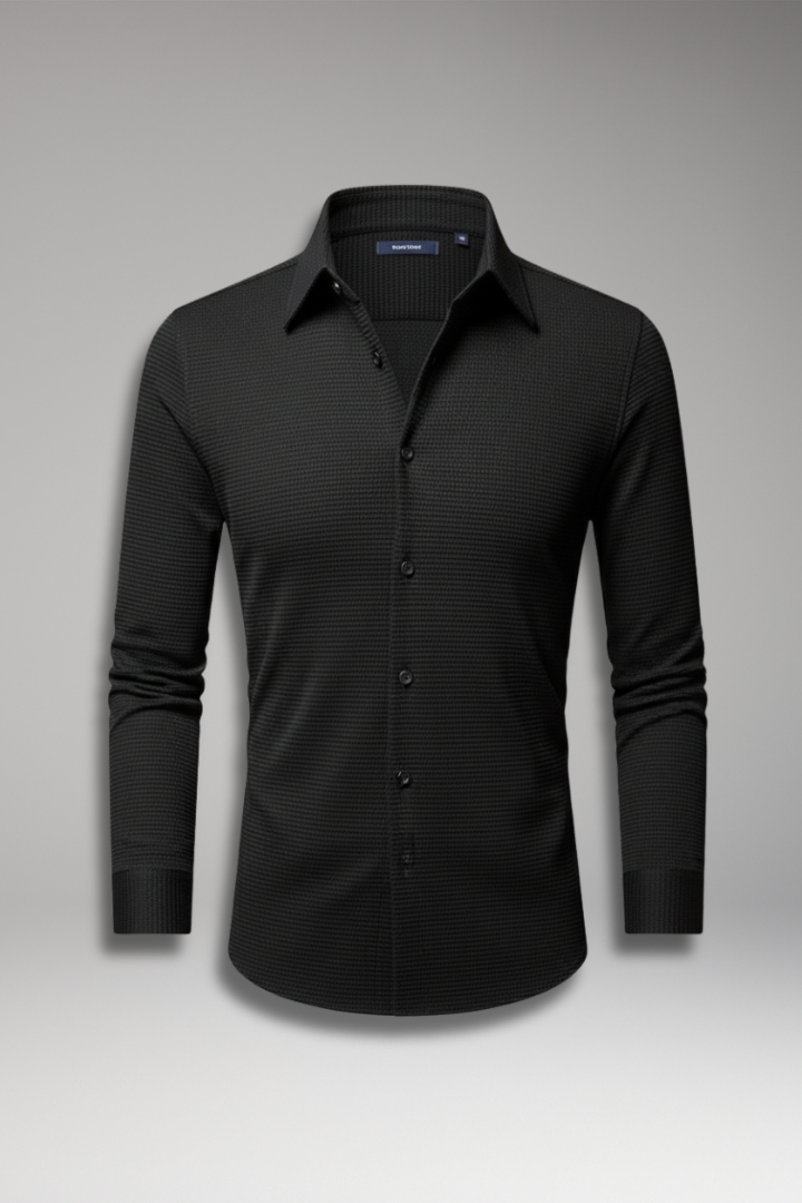 Men's Shirt with Button Closure and Textured Surface