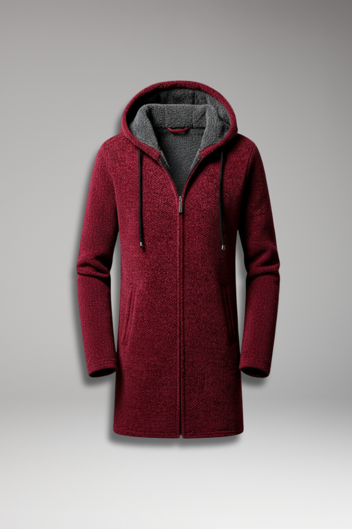 Men's Hooded Jacket with Lined Interior and Full Zip