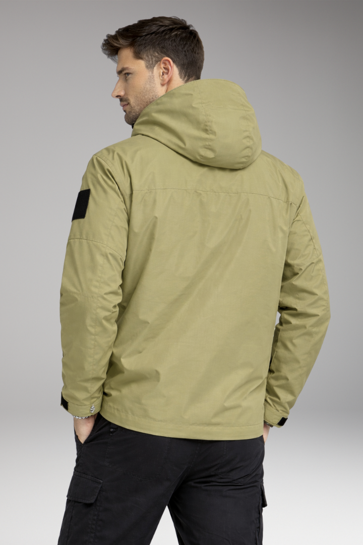 Men's Jacket with Hood and Zippered Pockets