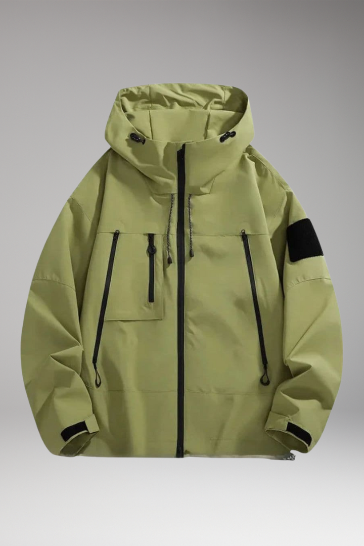 Men's Jacket with Hood and Zippered Pockets