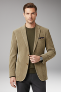 Men's Jacket with Notched Lapels and Two-Button Closure
