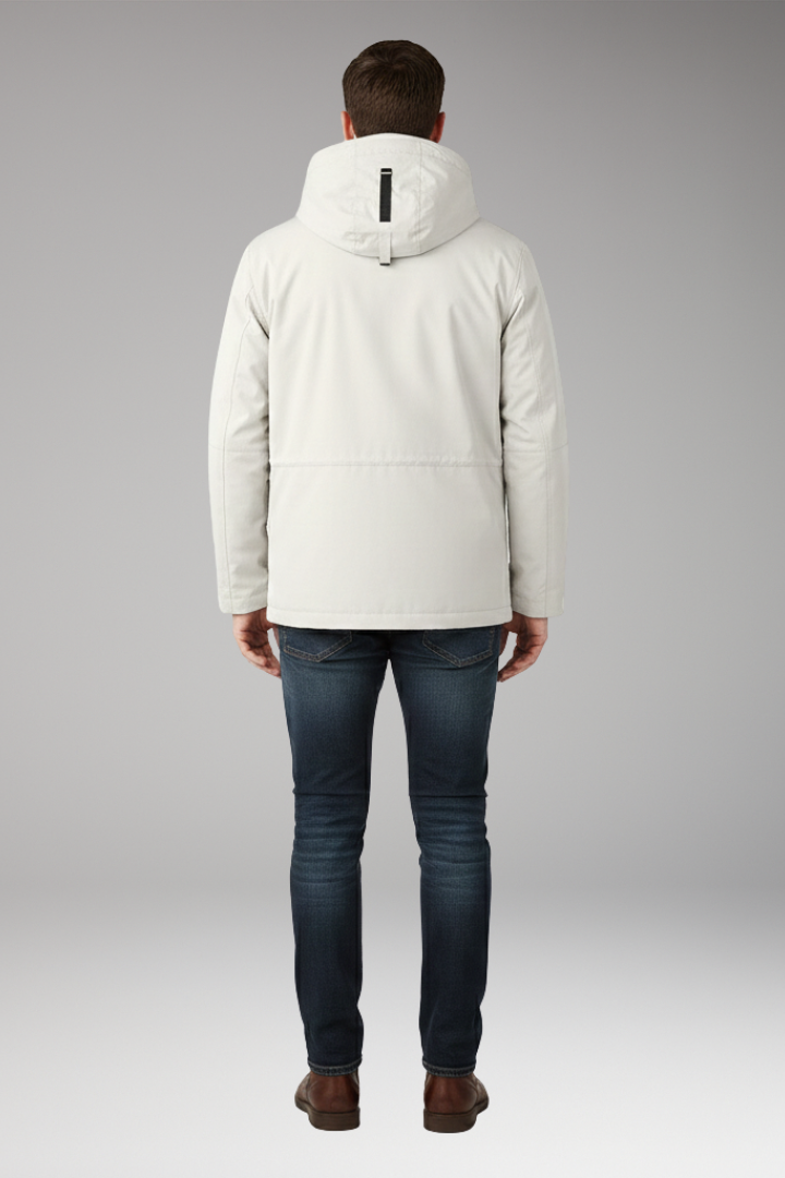 Men's Jacket with Stand Collar and Full Zip