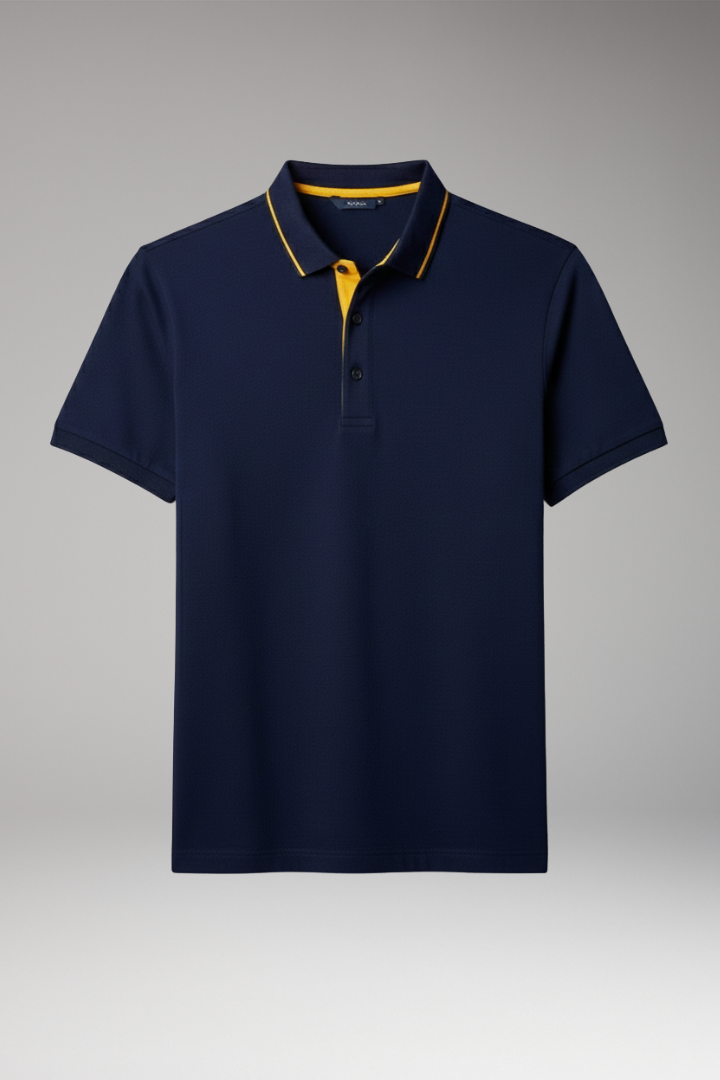Men's Polo Shirt with Classic Collar and Button Placket