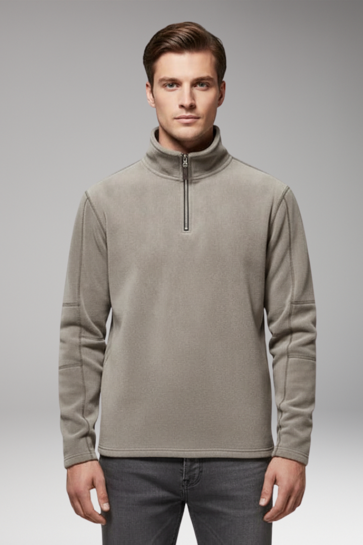 Men's Pullover with Quarter Zip and Inner Lining