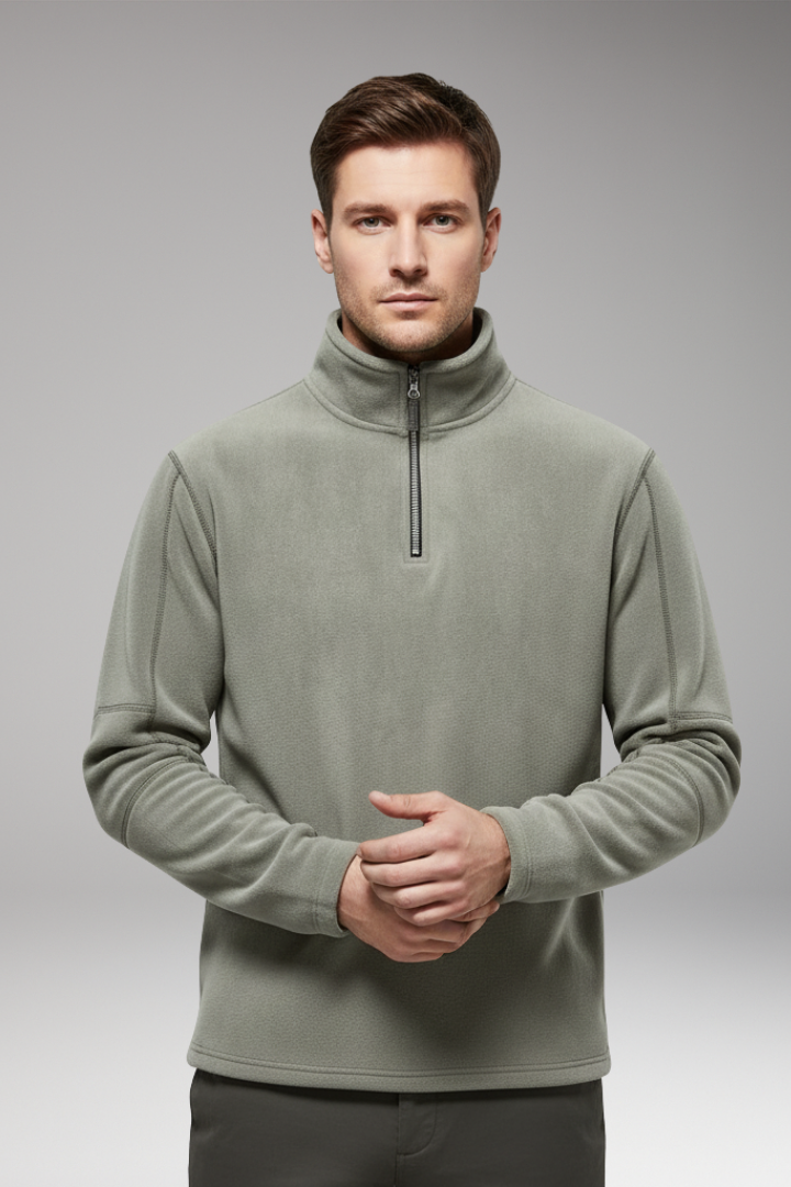 Men's Pullover with Quarter Zip and Inner Lining