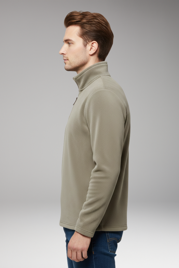 Men's Pullover with Zip Closure and Fleece Lining