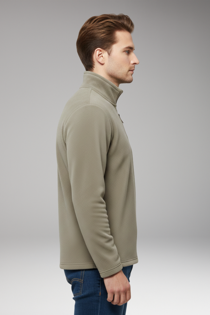 Men's Pullover with Zip Closure and Fleece Lining