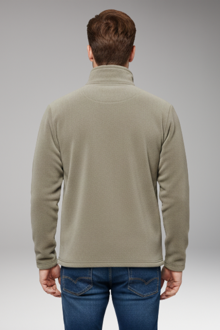 Men's Pullover with Zip Closure and Fleece Lining