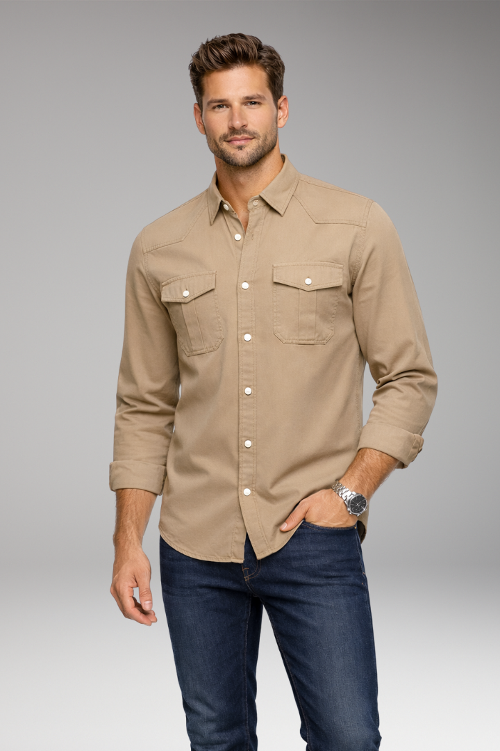 Men's Shirt with Button Closure and Chest Pockets