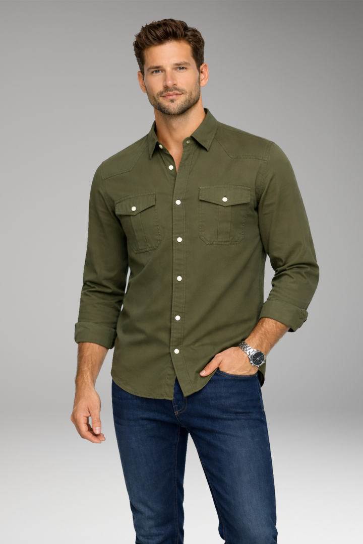Men's Shirt with Button Closure and Chest Pockets