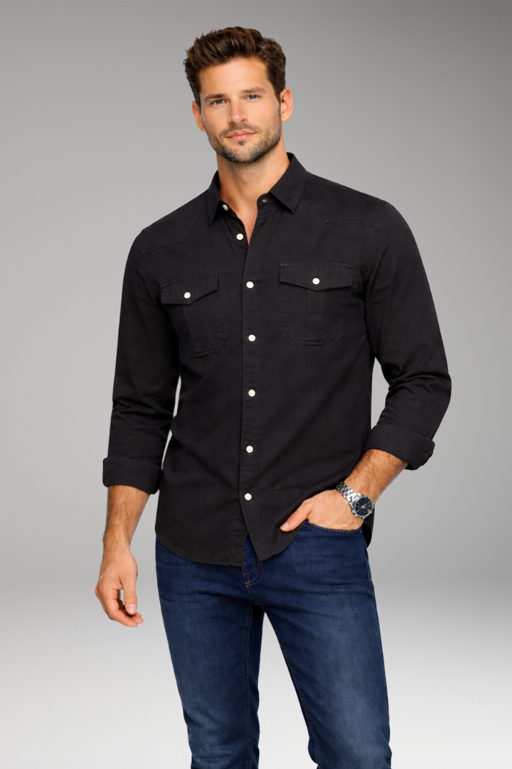 Men's Shirt with Button Closure and Chest Pockets