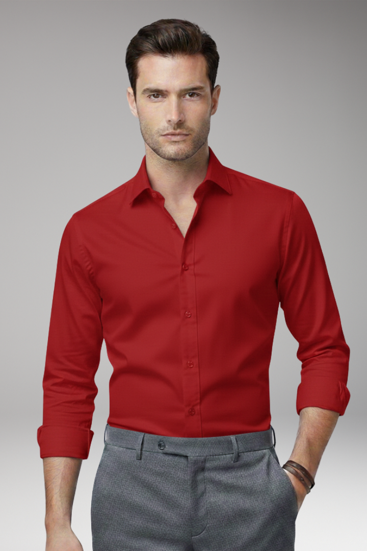 Men's Shirt with Button Closure and Classic Collar