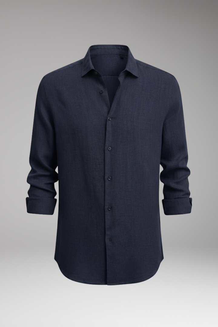 Men's Shirt with Classic Collar and Button Closure