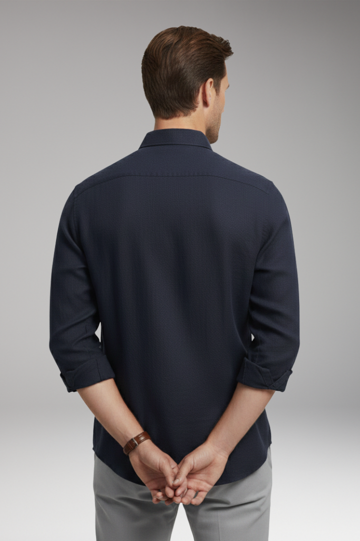 Men's Shirt with Classic Collar and Button Closure