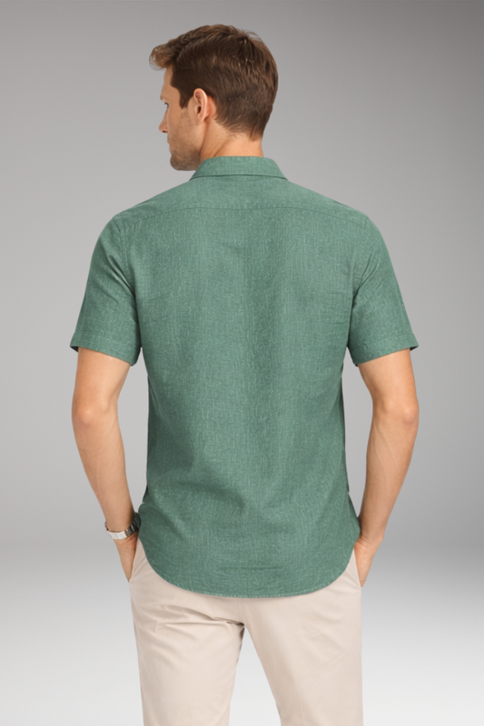 Men's Shirt with Classic Collar and Button Placket