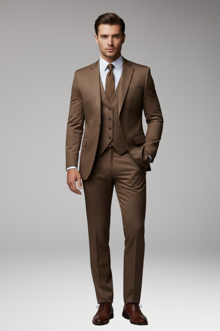 Men's Suit Set with Blazer Vest and Trousers
