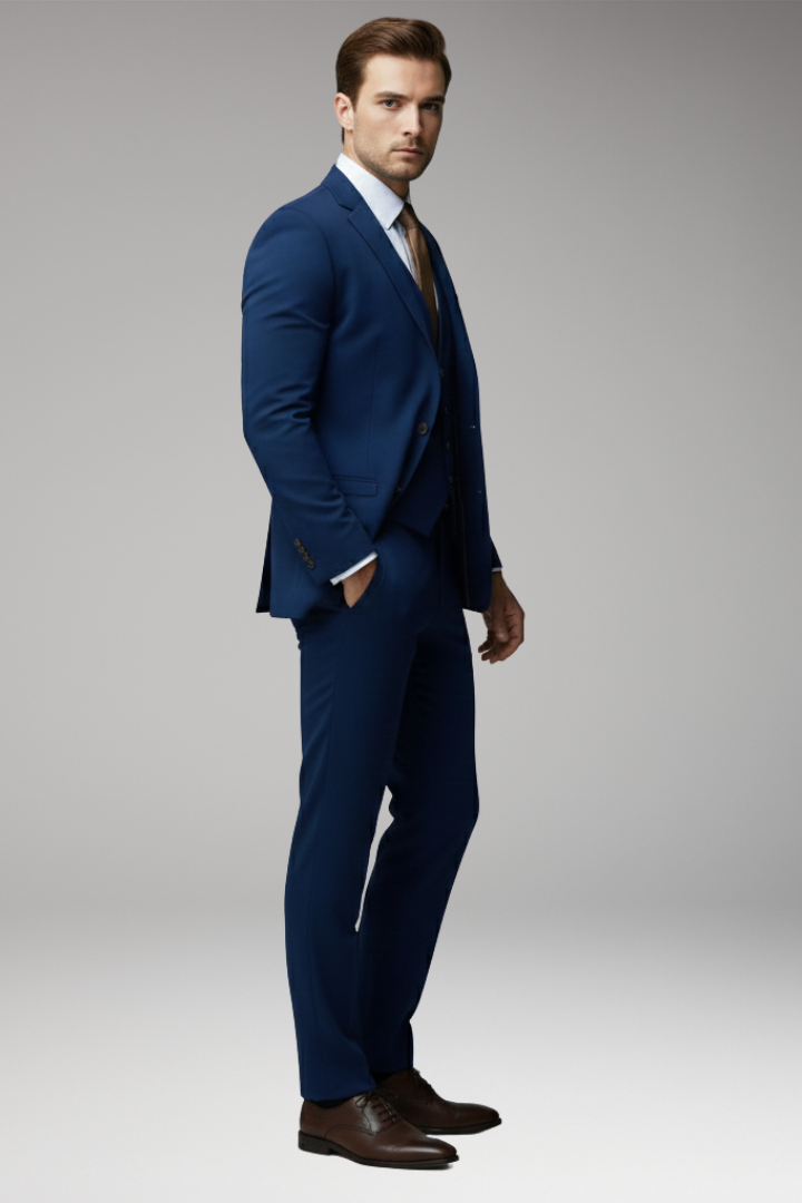 Men's Suit Set with Blazer Vest and Trousers