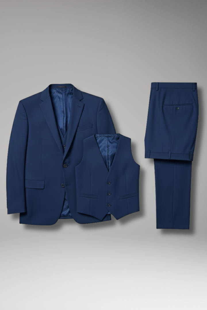 Men's Suit Set with Blazer Vest and Trousers