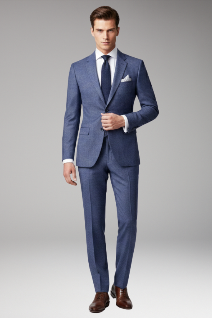 Men's Suit with Slim Fit and Peak Lapels