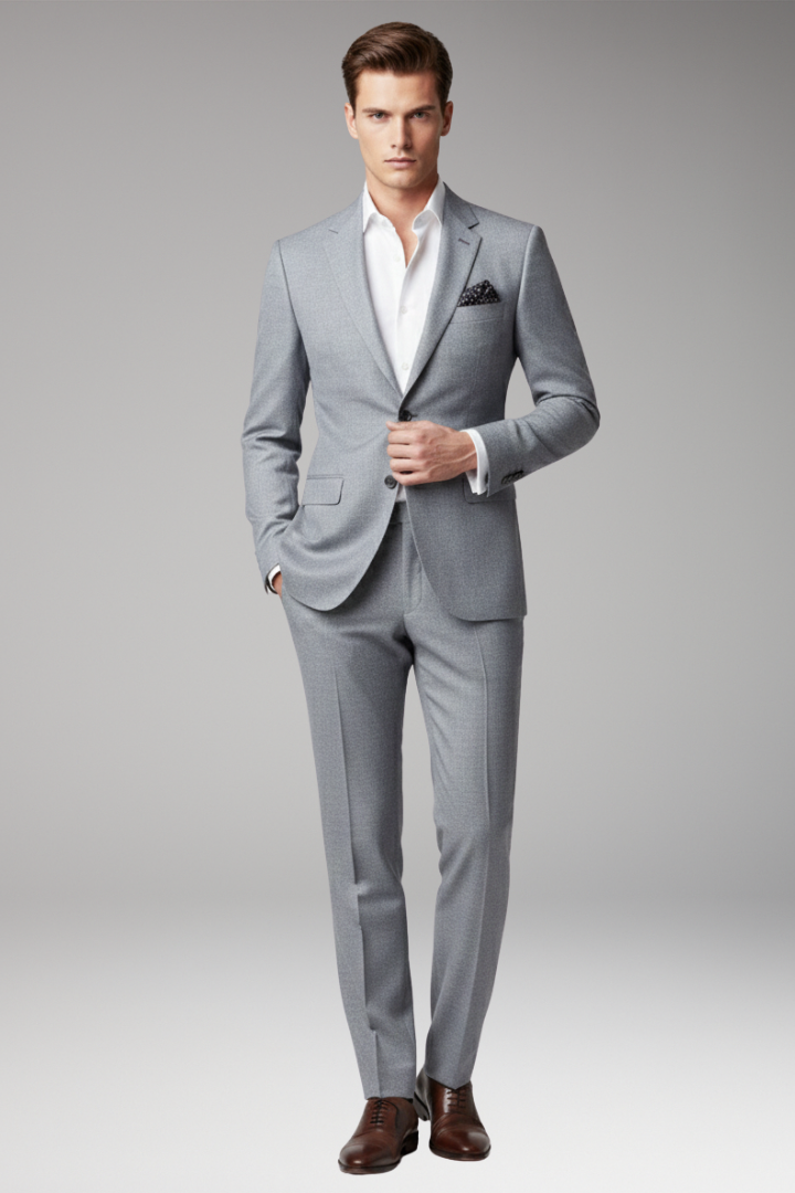 Men's Suit with Slim Fit and Peak Lapels