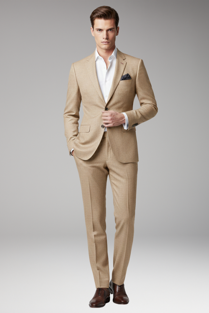 Men's Suit with Slim Fit and Peak Lapels