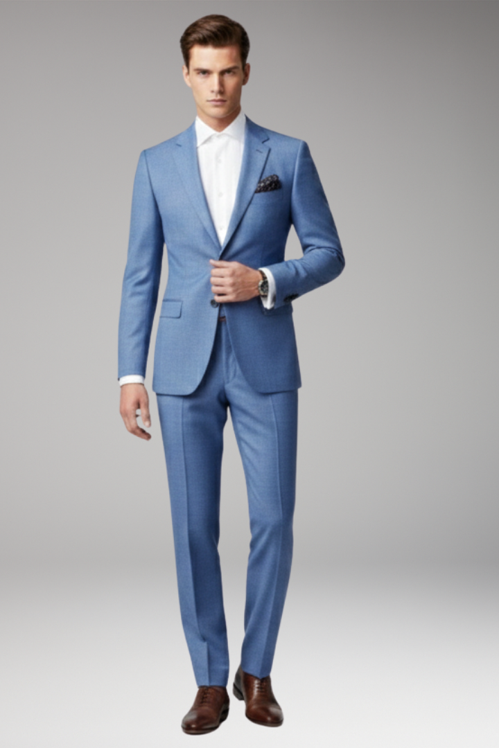 Men's Suit with Slim Fit and Peak Lapels