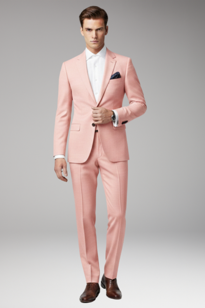 Men's Suit with Slim Fit and Peak Lapels