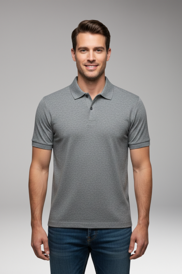 Men's Sweater with High Neck and Ribbed Trim