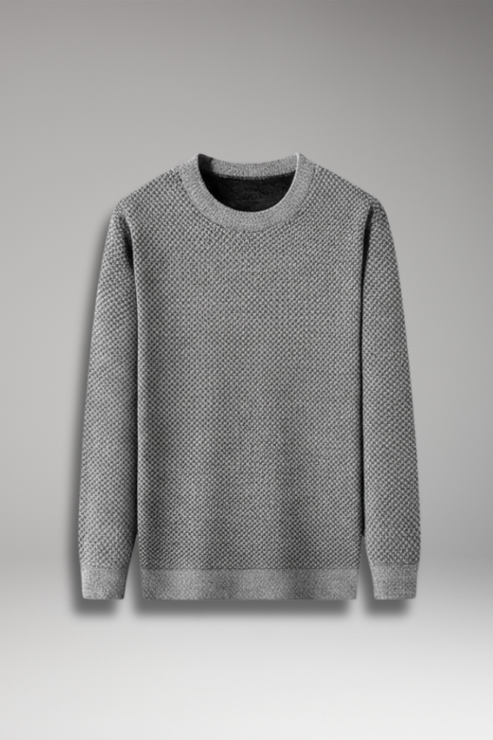 Men's Sweater with Textured Knit and Long Sleeves