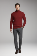 Men's Sweater with Turtleneck and Ribbed Surface