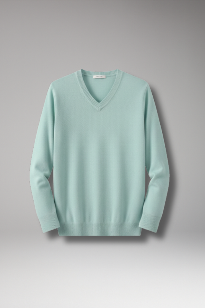 Men's Sweater with V Neck and Loose Fit