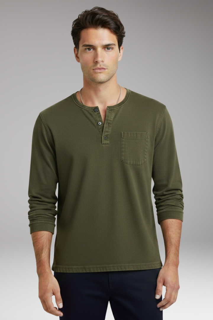 Men's T-Shirt with Round Neck and Chest Pocket