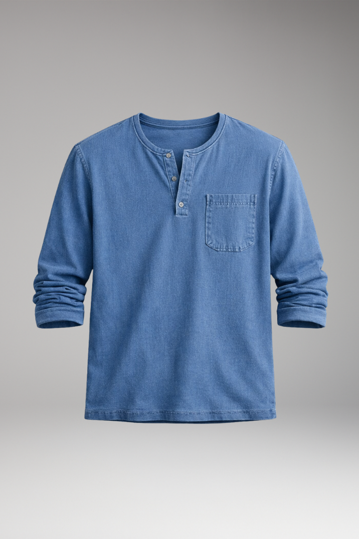 Men's T-Shirt with Round Neck and Chest Pocket