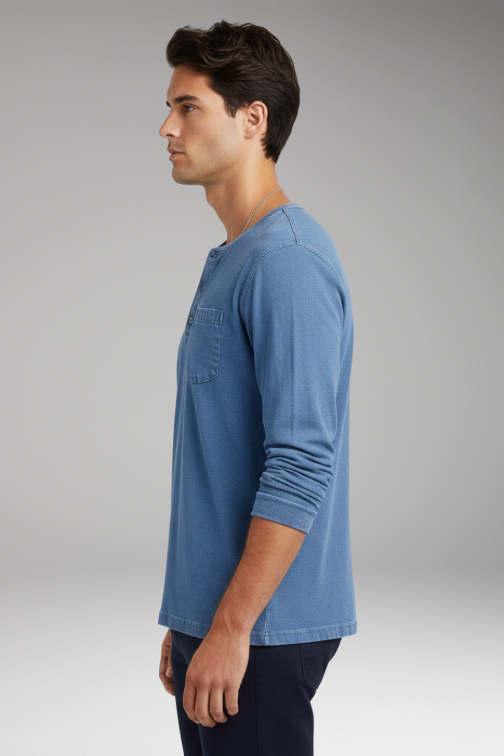 Men's T-Shirt with Round Neck and Chest Pocket
