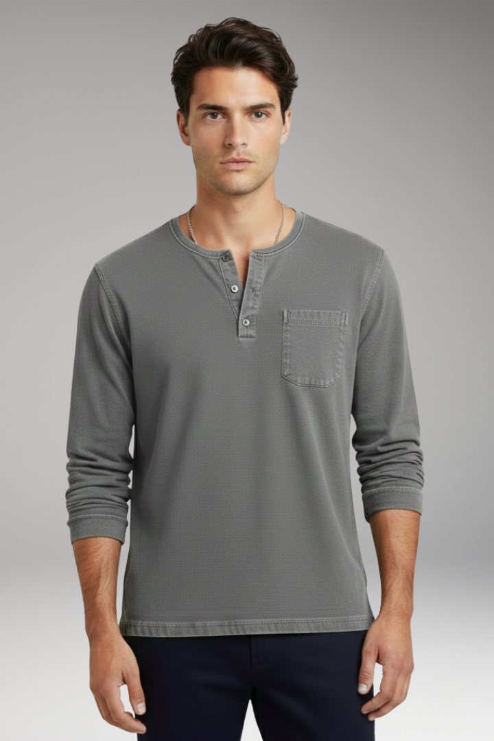 Men's T-Shirt with Round Neck and Chest Pocket