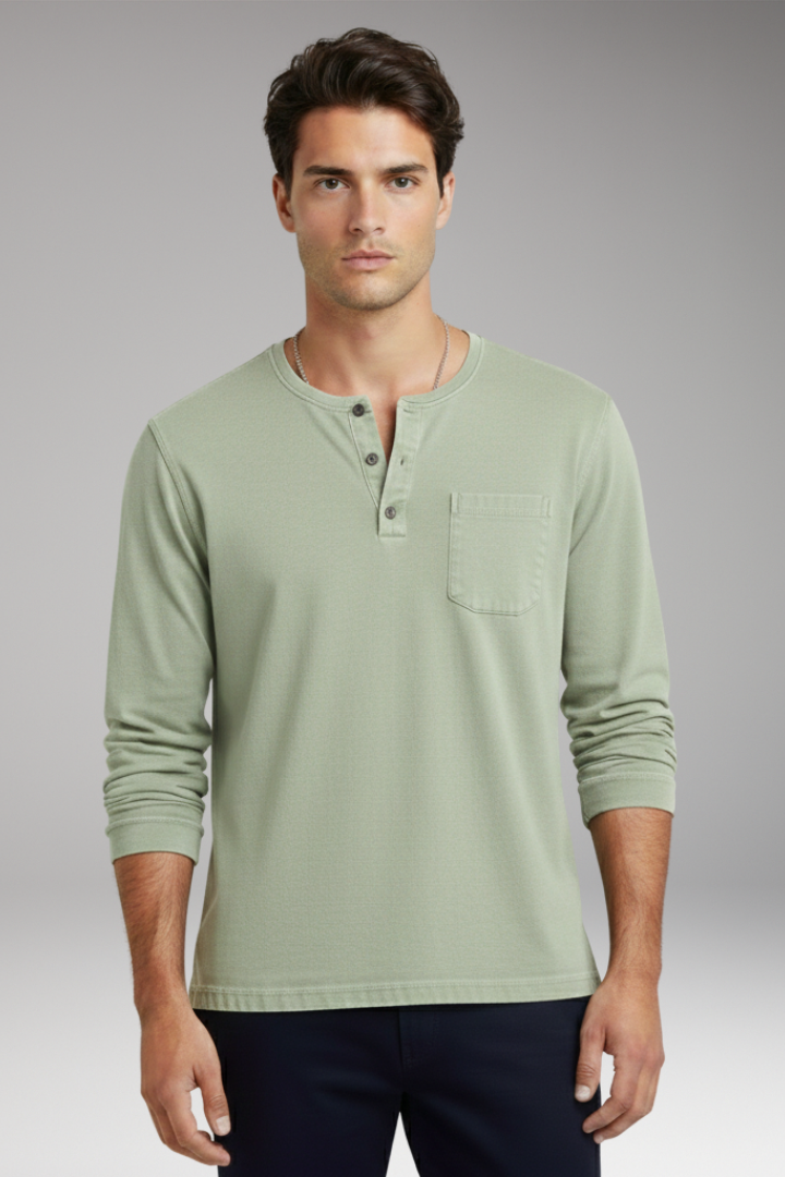 Men's T-Shirt with Round Neck and Chest Pocket