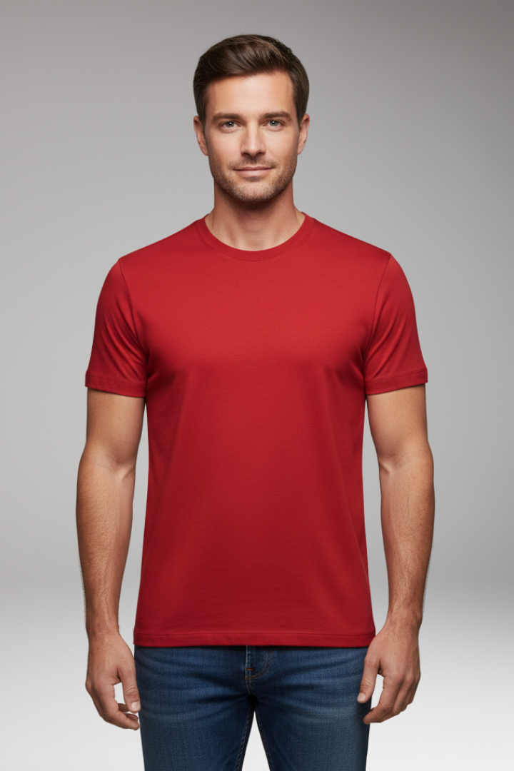 Men's T-Shirt with Round Neck and Short Sleeves
